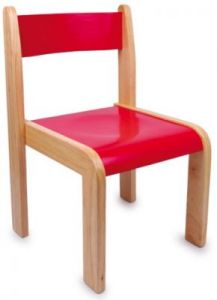 Krzesełka, czerwone i niebieskie